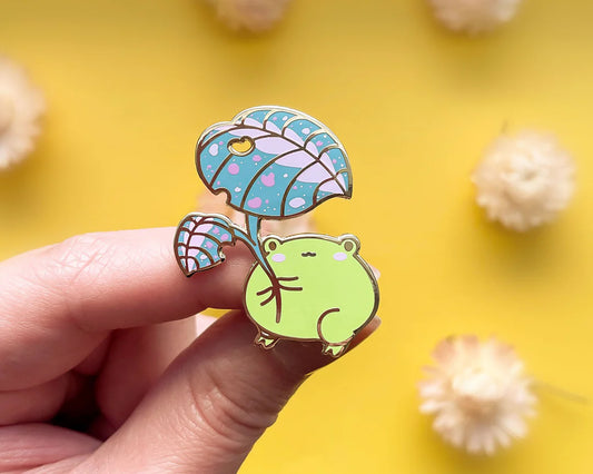 Gogo the Frog Leaf Umbrella Enamel Pin