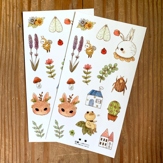 Garden Friends Washi Sticker Sheet