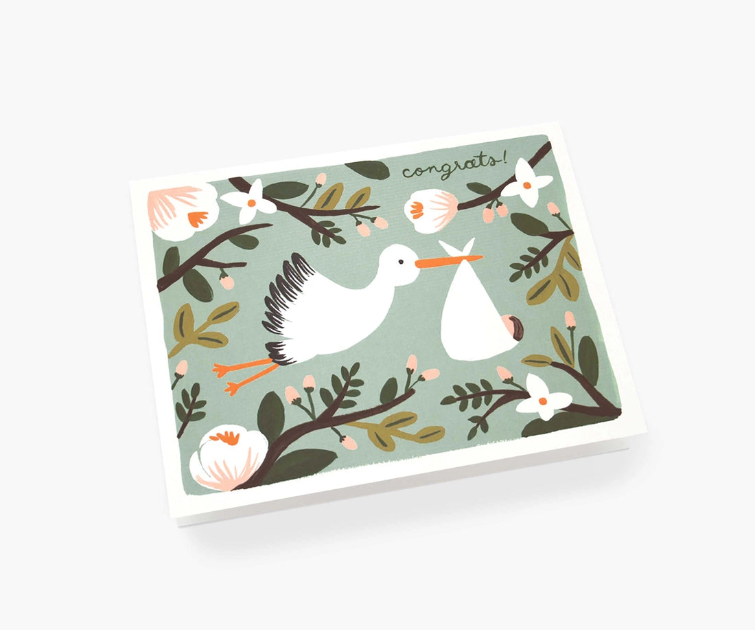 New Baby Greeting Card - Congratulations Stork