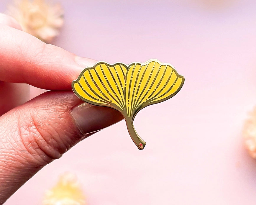 Ginkgo Biloba Leaf Enamel Pin