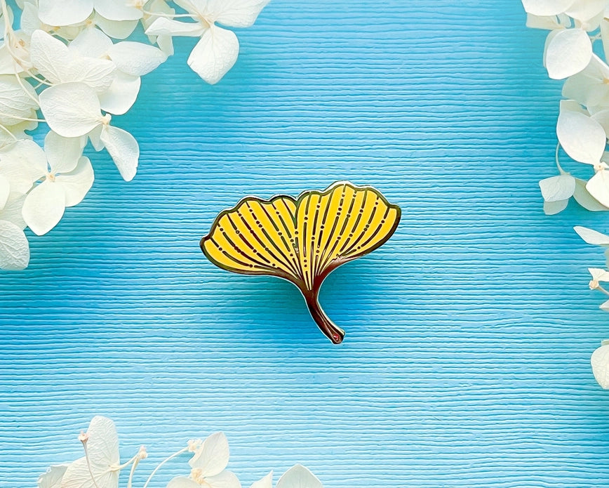 Ginkgo Biloba Leaf Enamel Pin