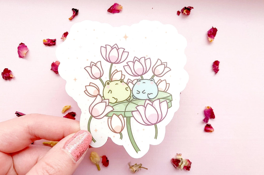 Gogo and Lulu Lily Pad Island Vinyl Sticker