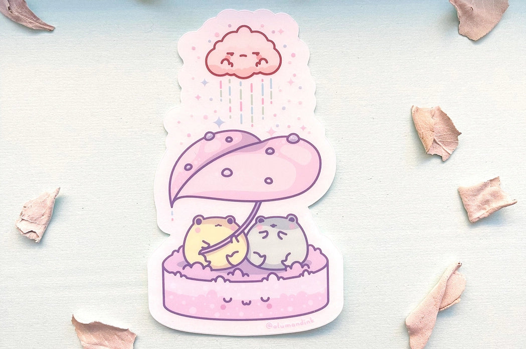 Gogo and Lulu with Grumpy Rain Cloud Vinyl Sticker