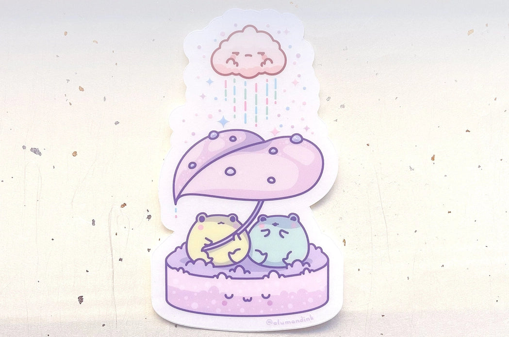 Gogo and Lulu with Grumpy Rain Cloud Vinyl Sticker