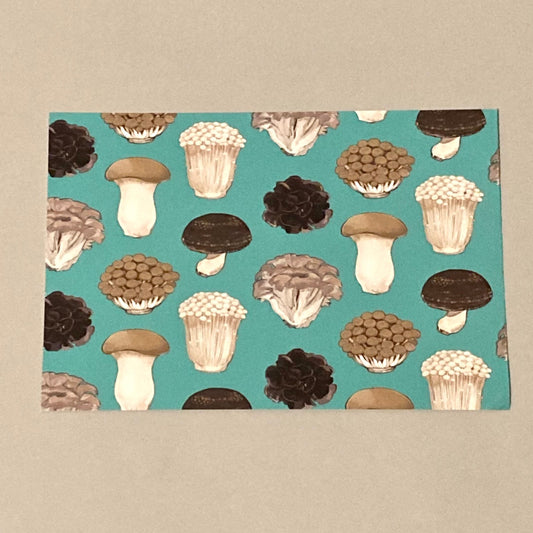 Edible Mushrooms Postcard - Aqua
