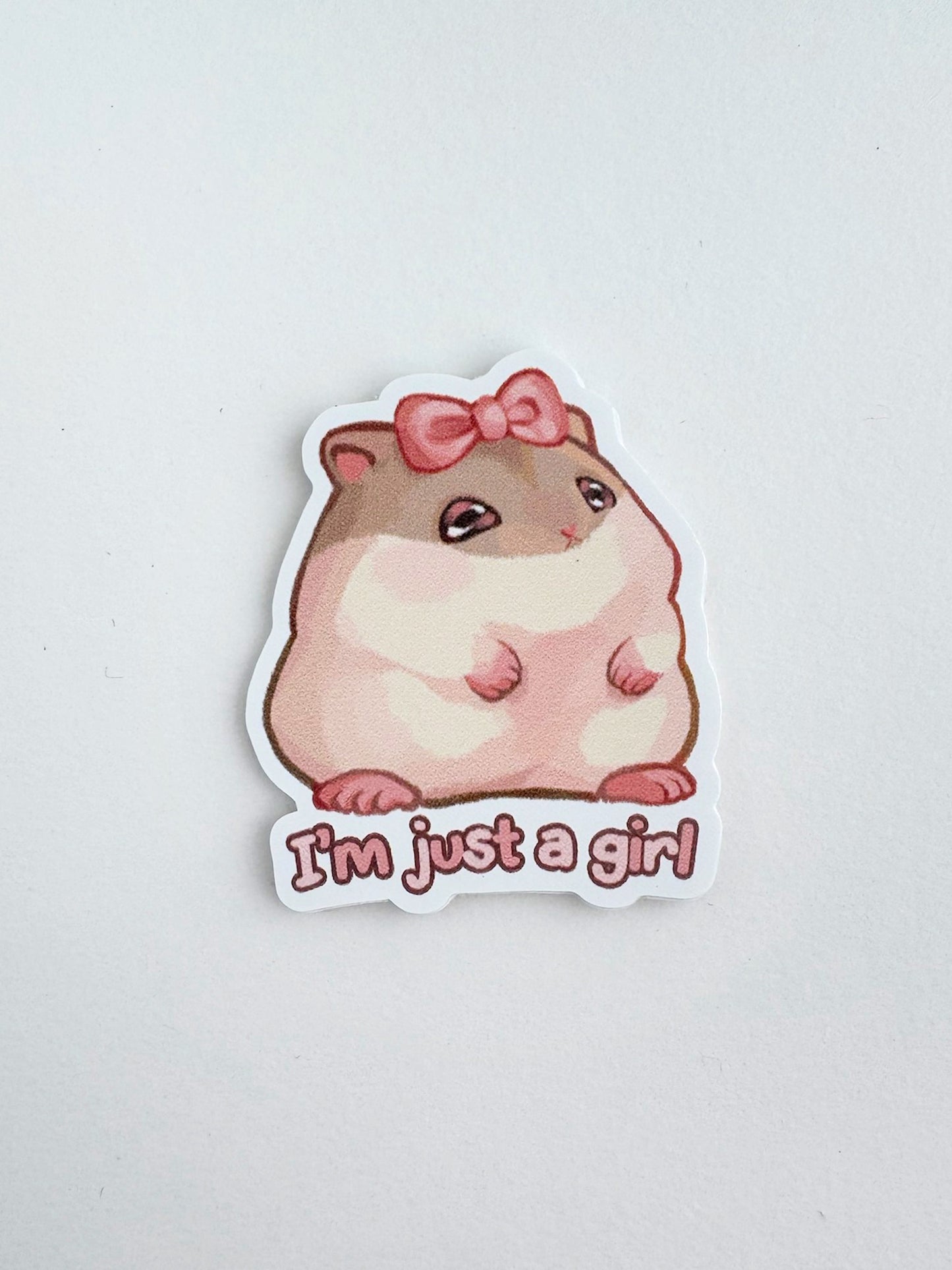 ‘I’m just a girl’ Hamster Sticker