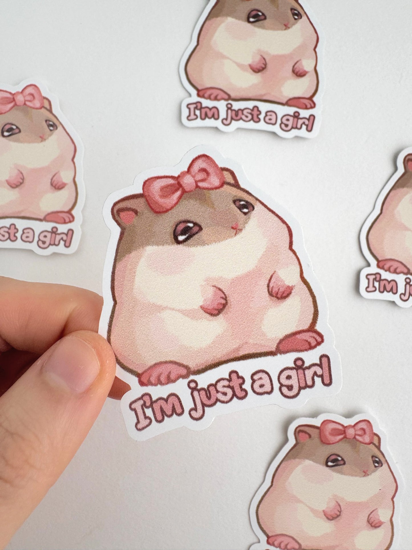 ‘I’m just a girl’ Hamster Sticker
