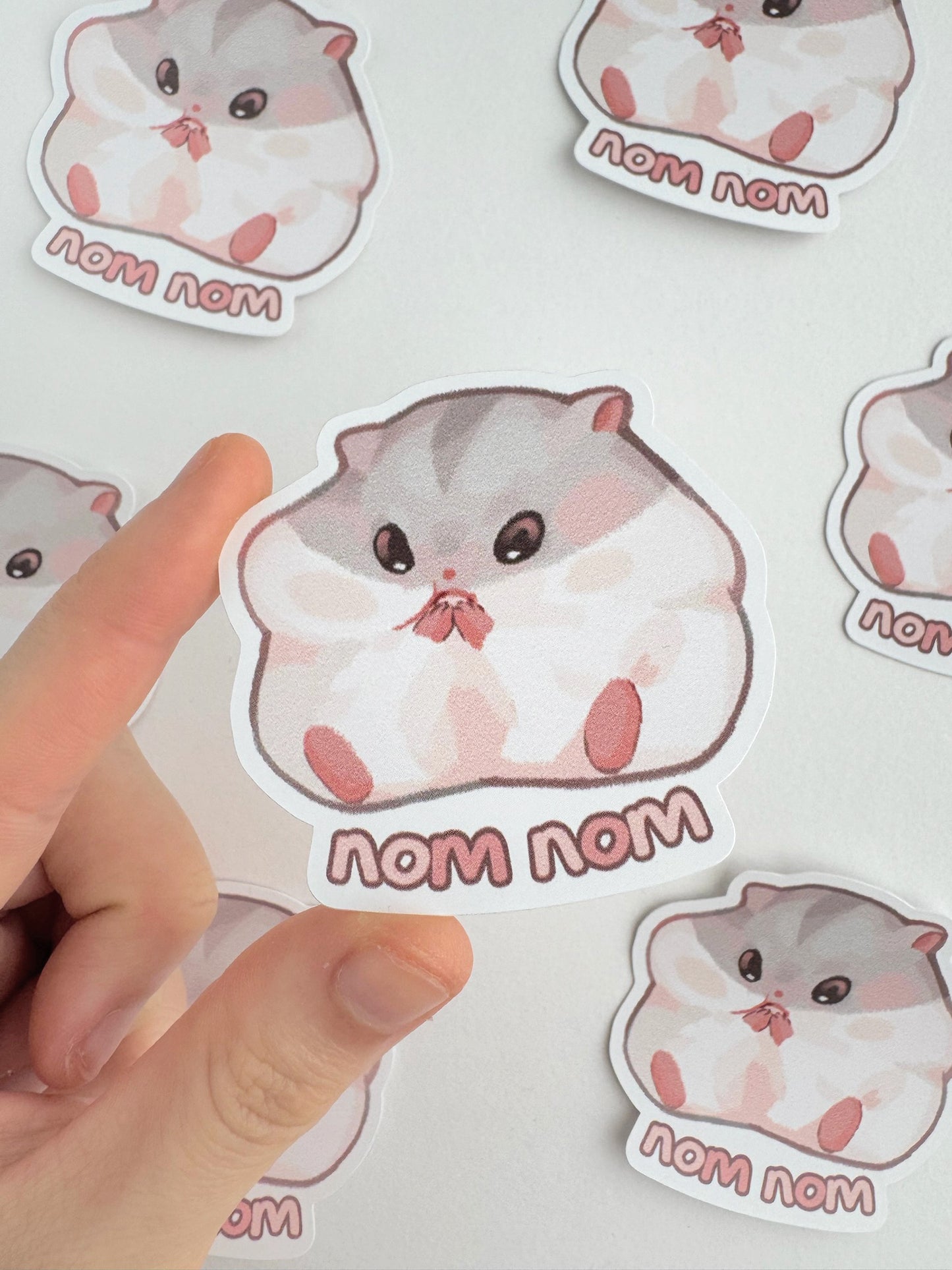 ‘Nom nom’ Hamster Sticker