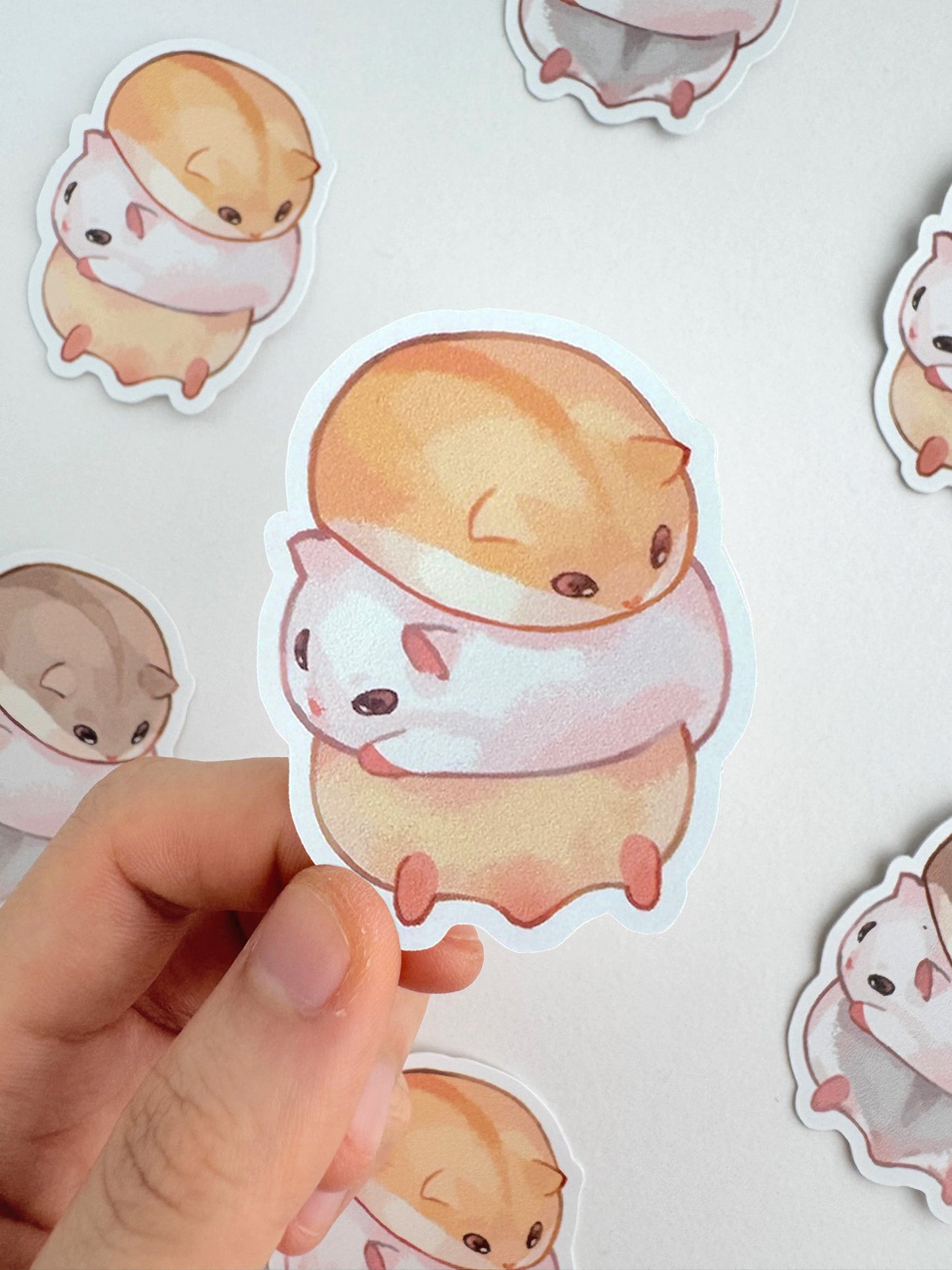 Hamster Stack Sticker - Golden