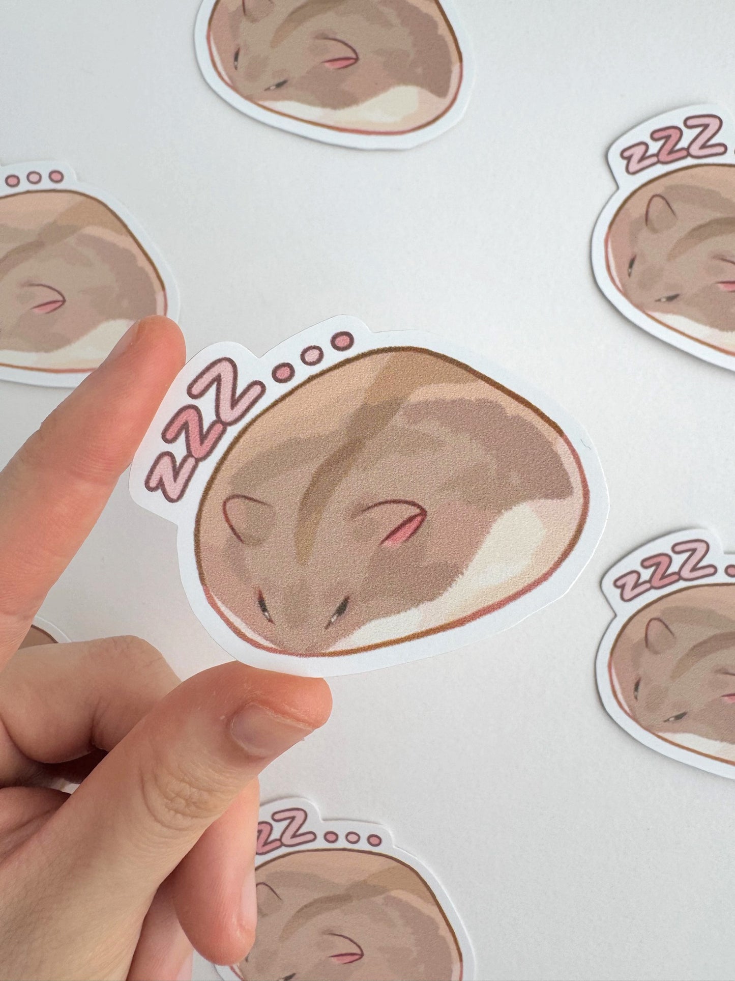 Snoozing Hamster Sticker