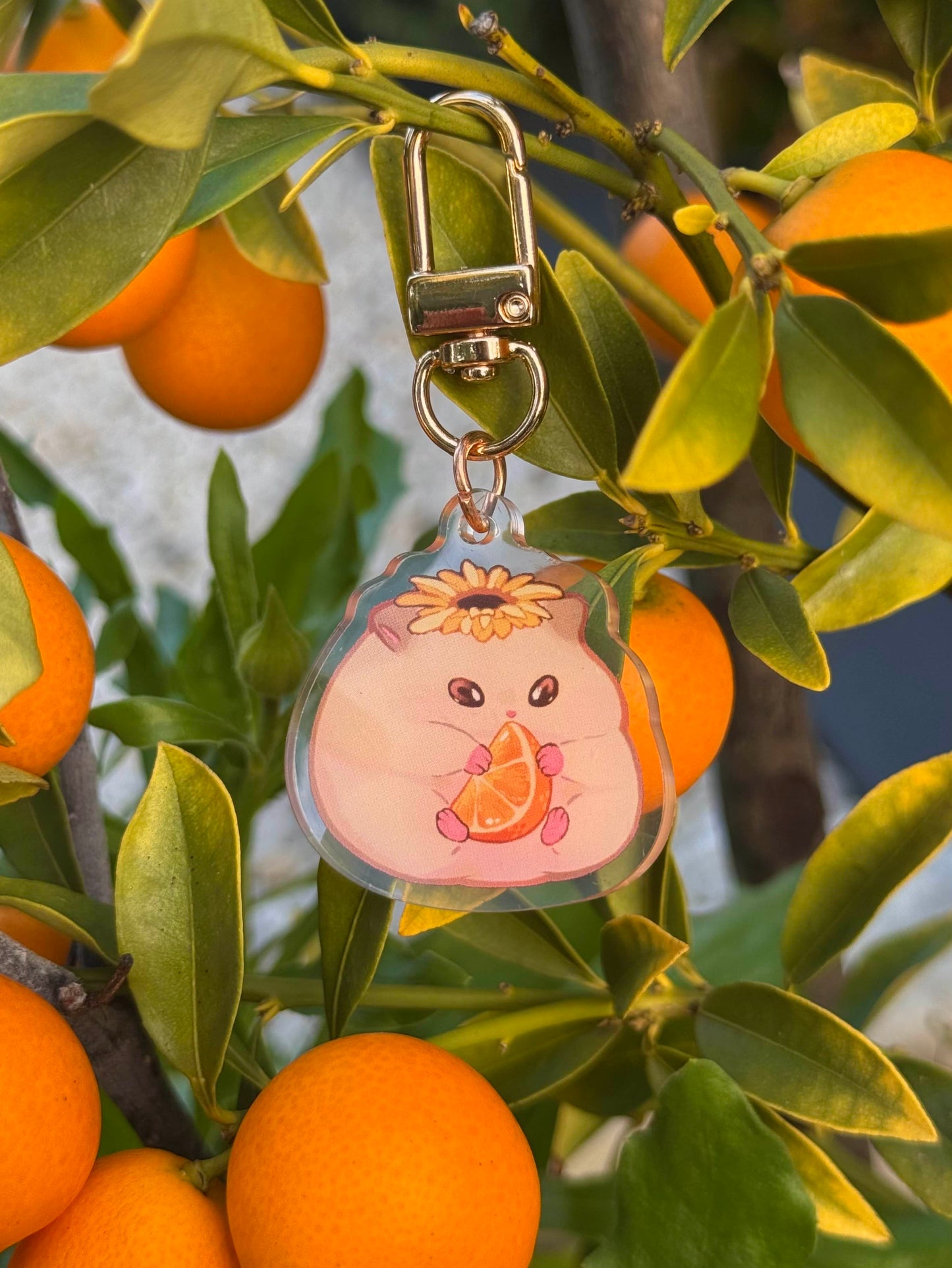 Orange Hamster Keychain