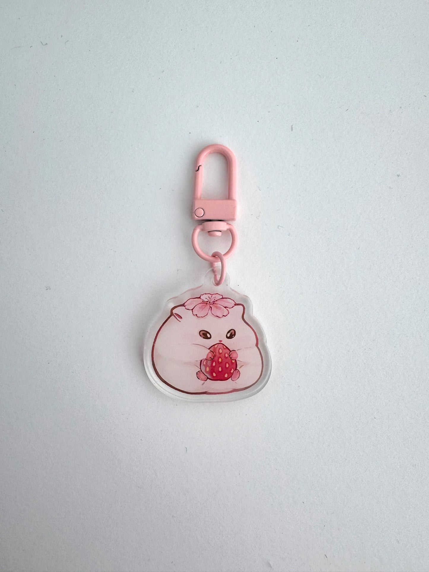 Strawberry Hamster Keychain