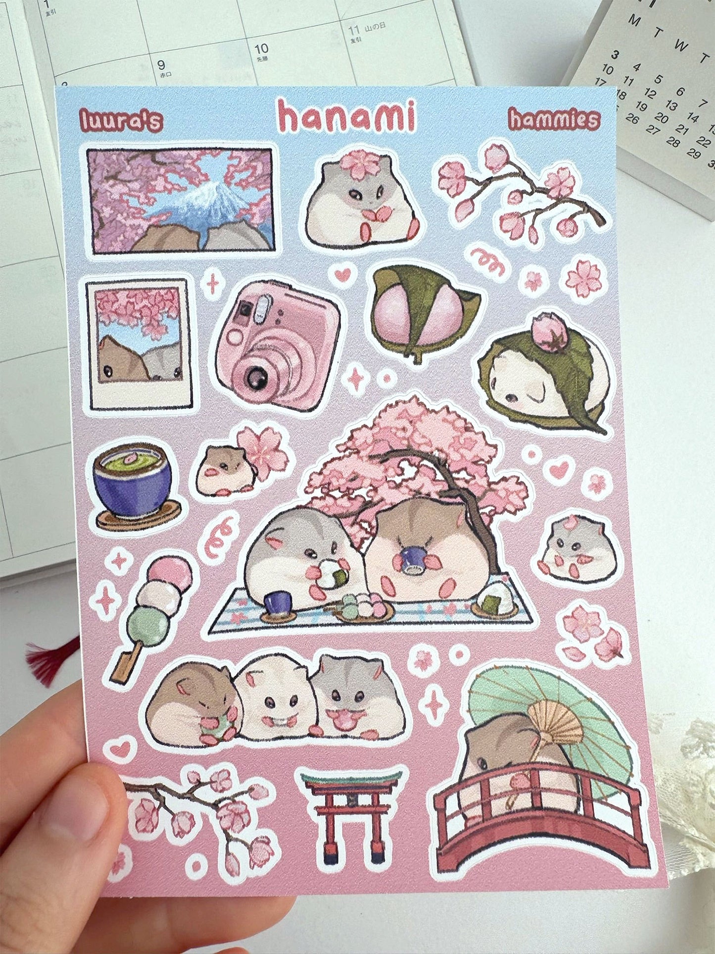 Hanami Hamsters Sticker Sheet
