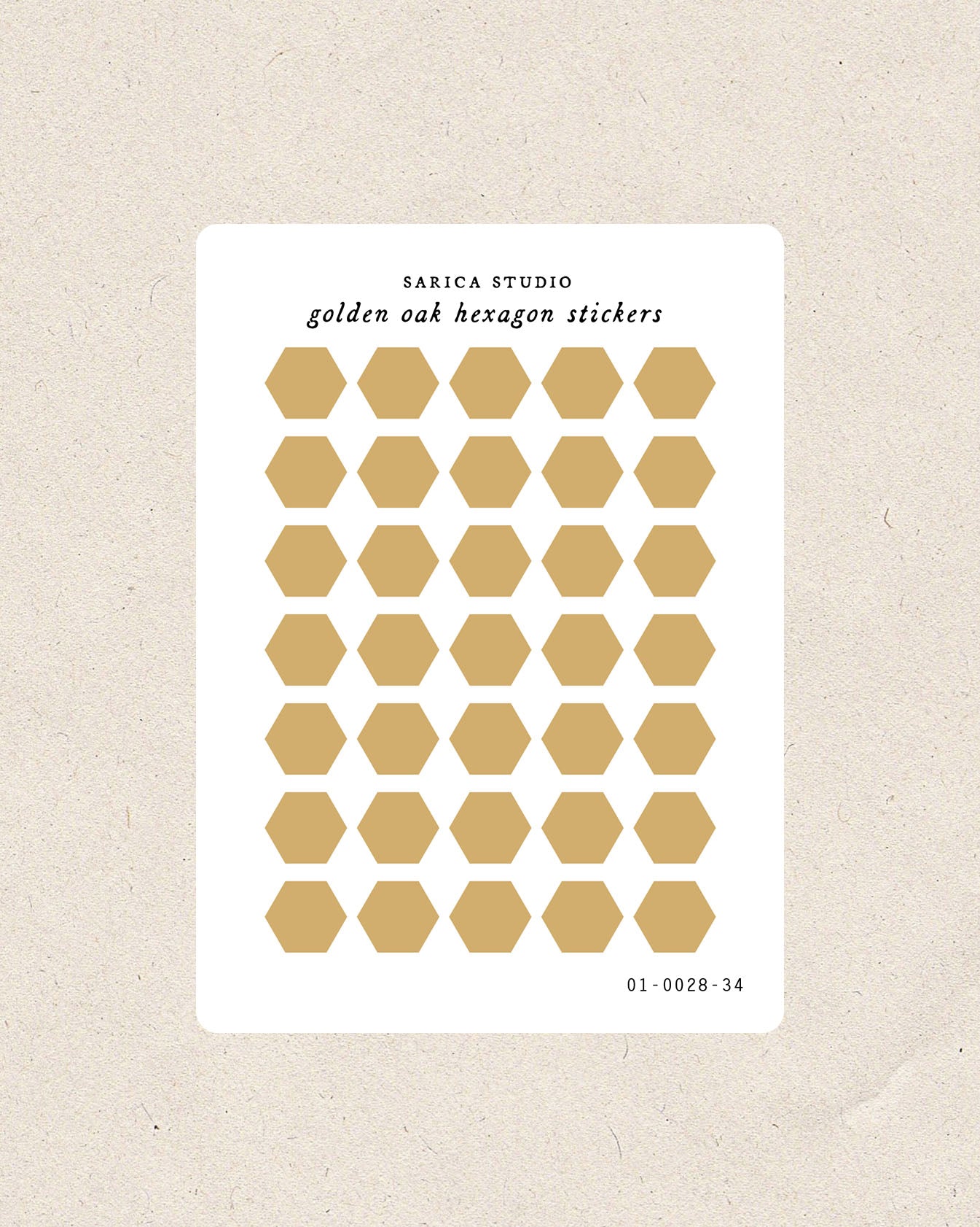 Golden Oak Hexagon Stickers