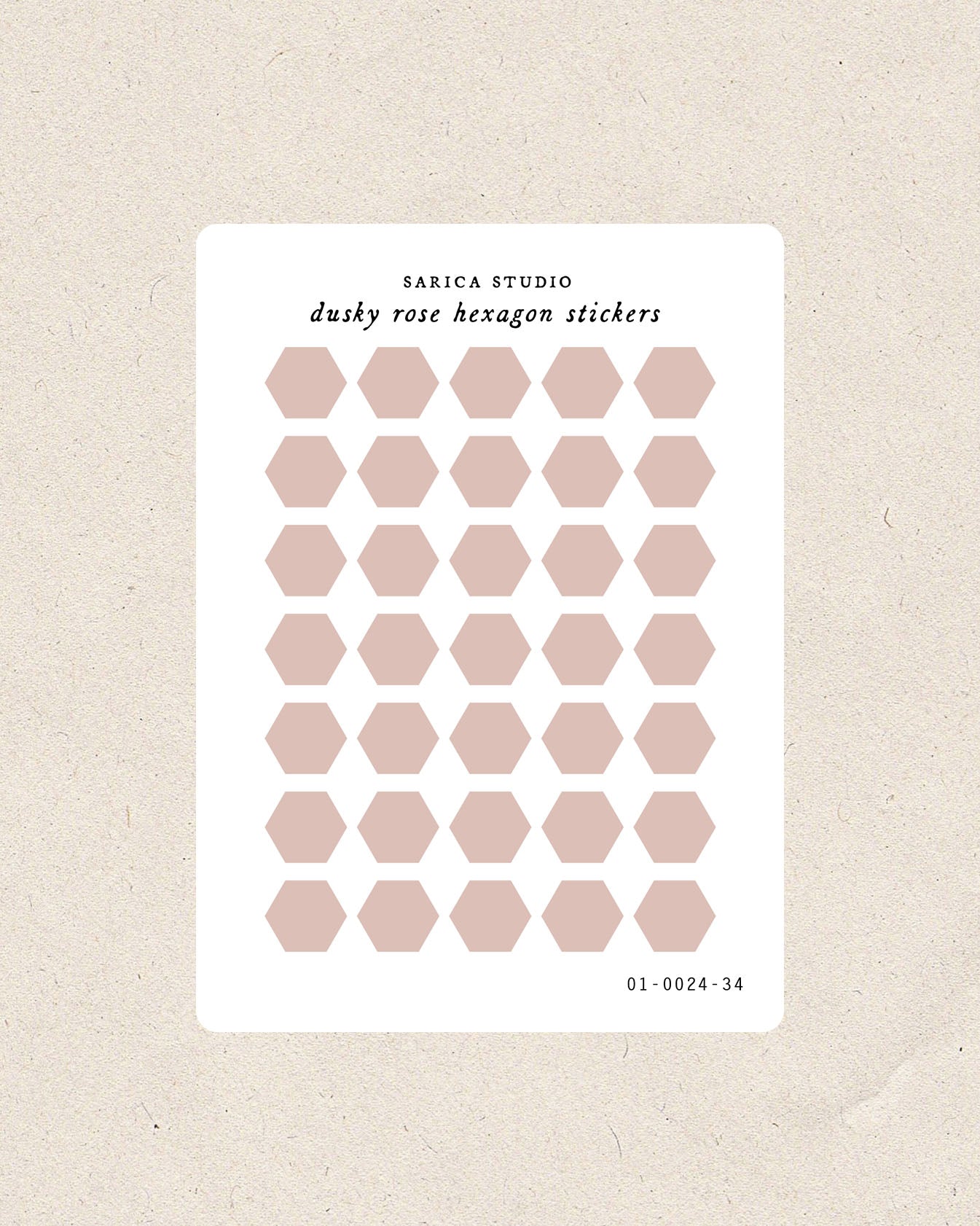 Dusky Rose Hexagon Stickers