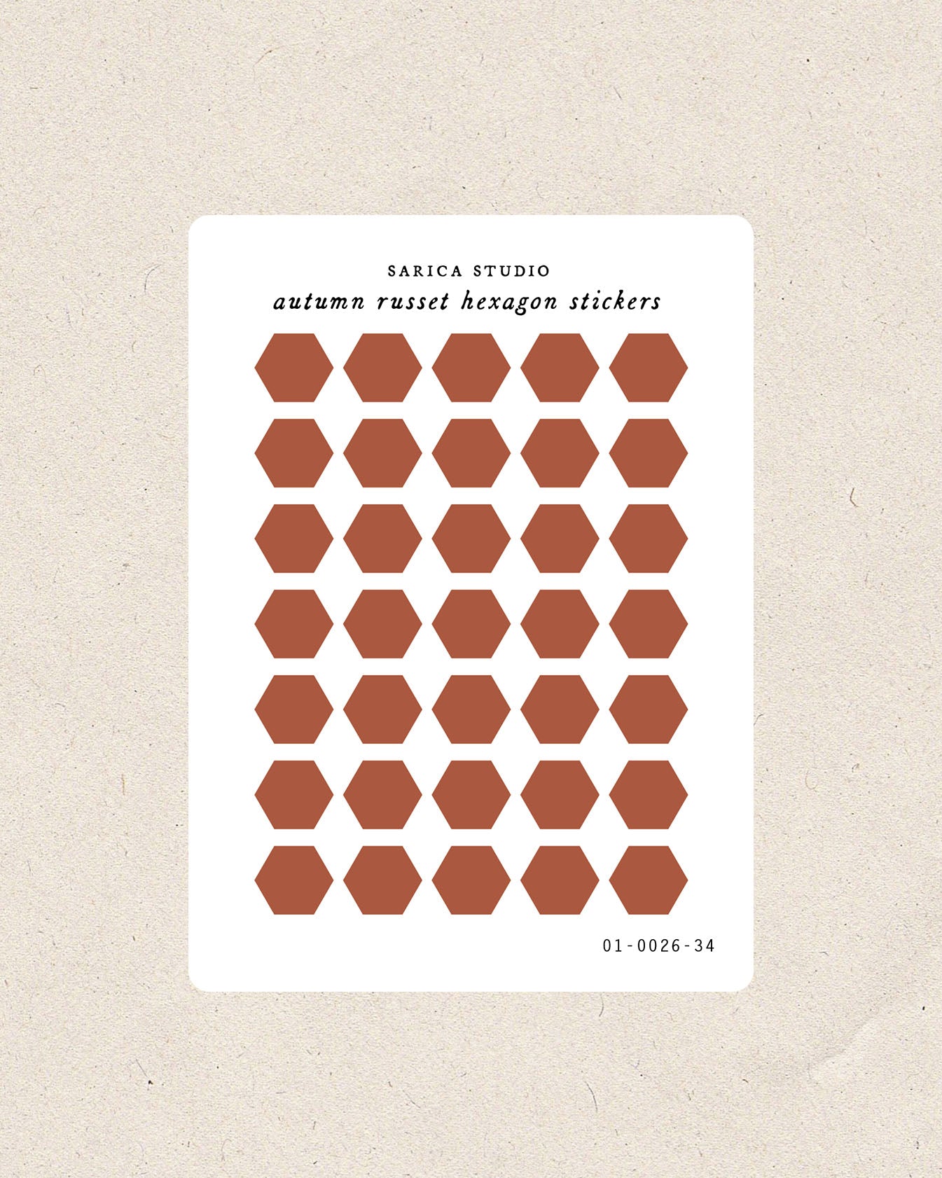 Autumn Russet Hexagon Stickers