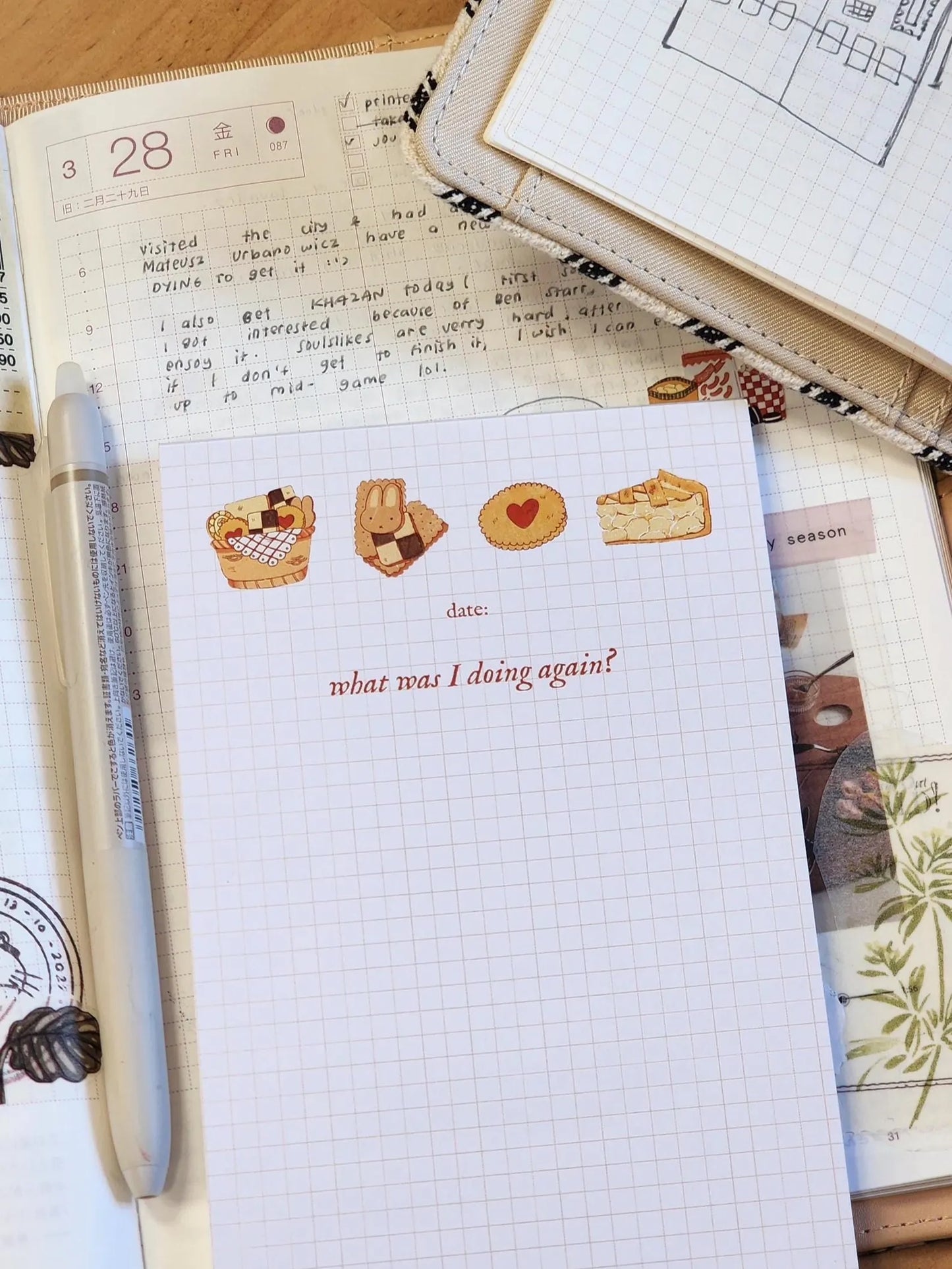 "What Was I Doing Again?" notepad illustrated by Australian artist The Calico Factory.

99x210mm / 100 gsm paper / 50 sheets