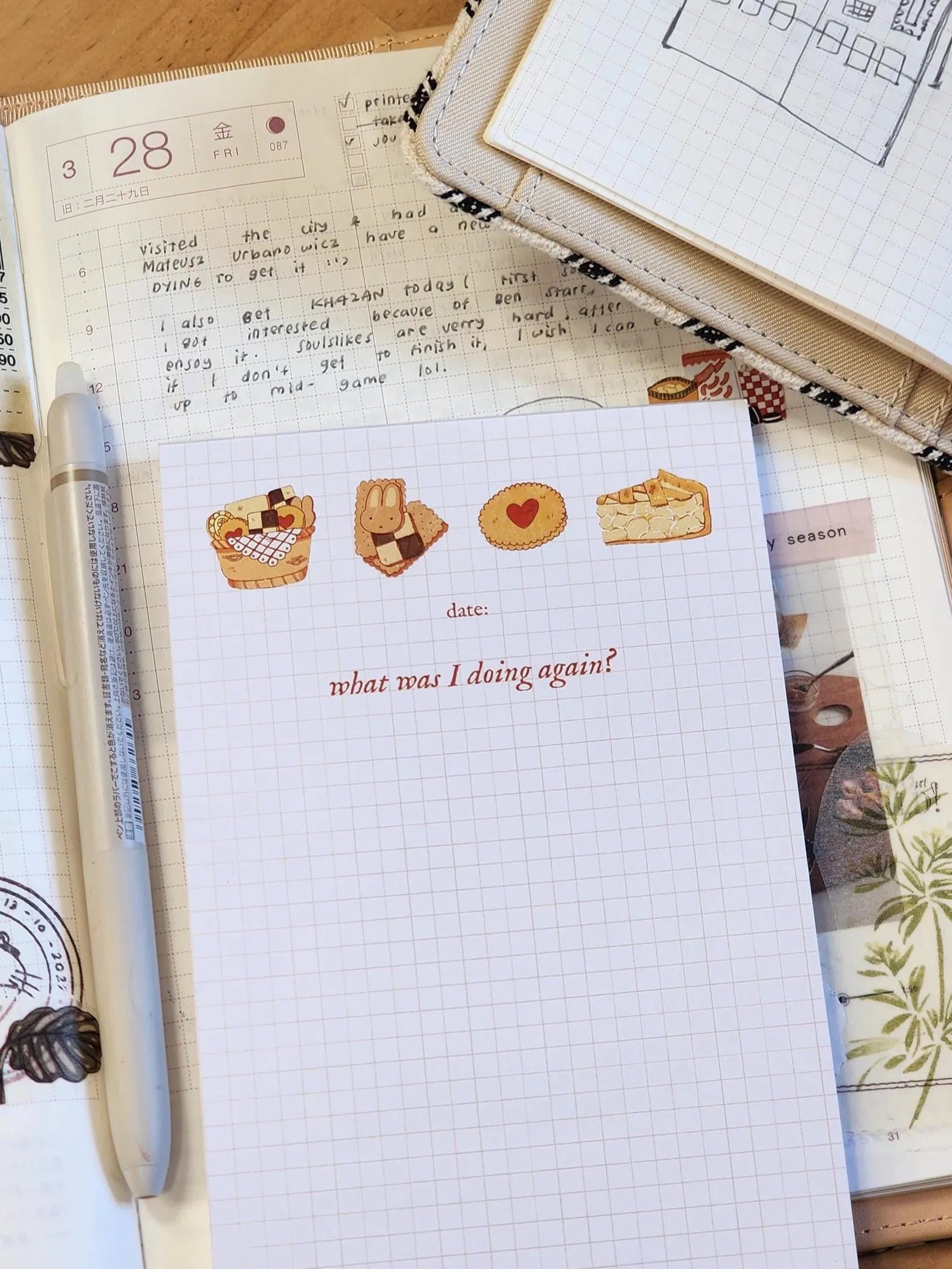 "What Was I Doing Again?" notepad illustrated by Australian artist The Calico Factory.

99x210mm / 100 gsm paper / 50 sheets