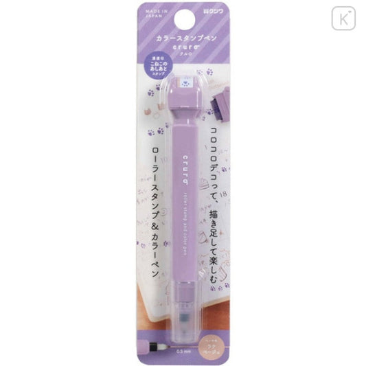 Kutsuwa Cruro Rolling Stamp Pen - Cat Paw Footprint