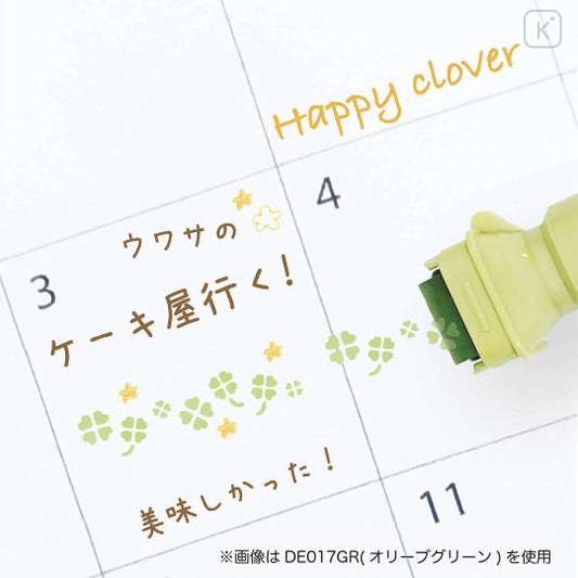 Kutsuwa Cruro Rolling Stamp Pen - Happy Clover