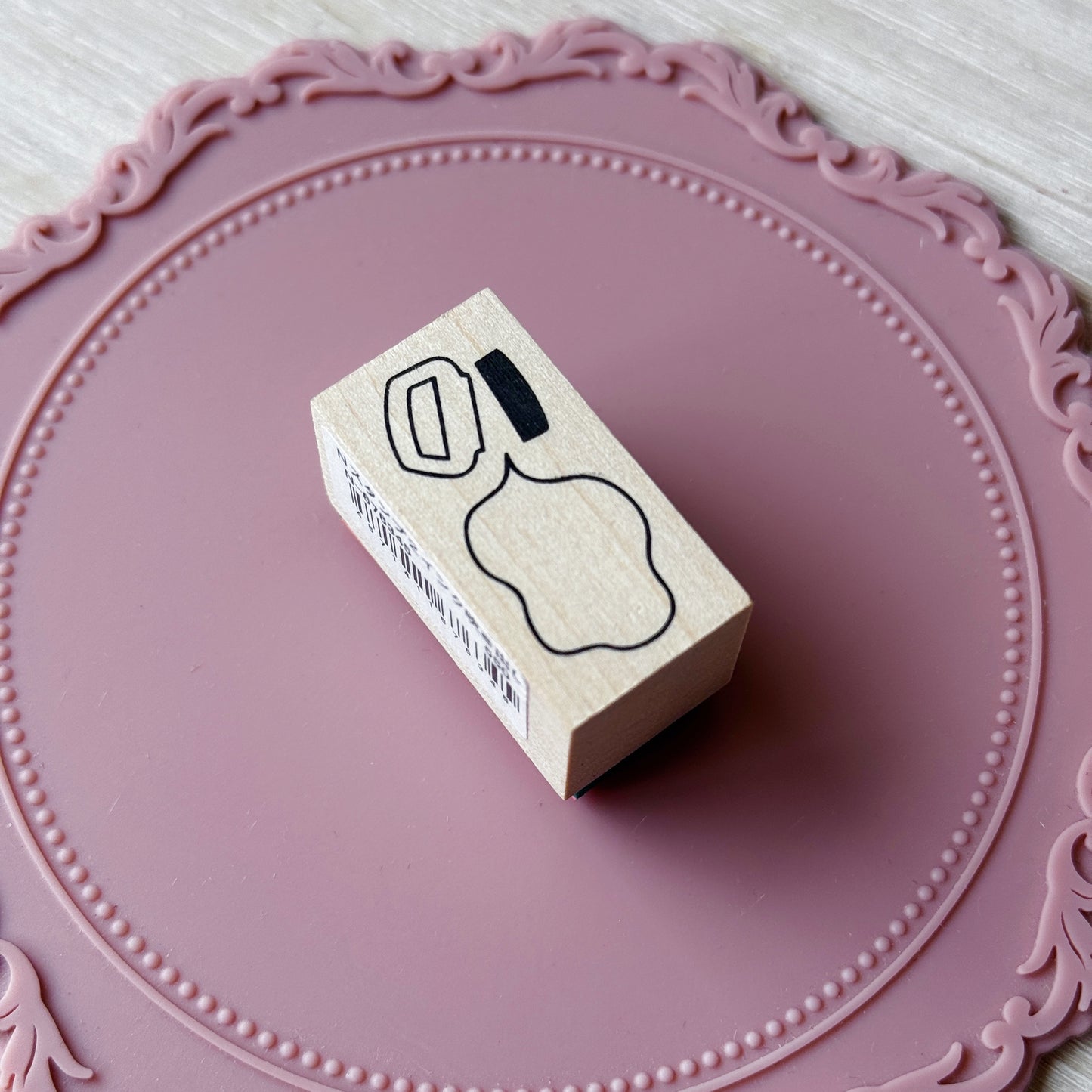Stationery Store Stamp: Ink Bottle and Speech Bubble