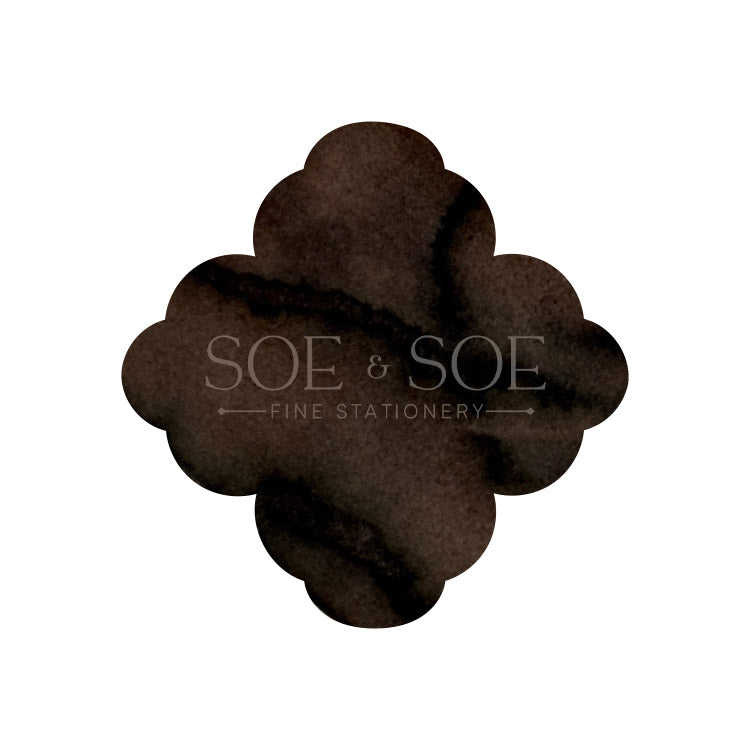Laban Demeter Brown ink swatch in Soe & Soe logo