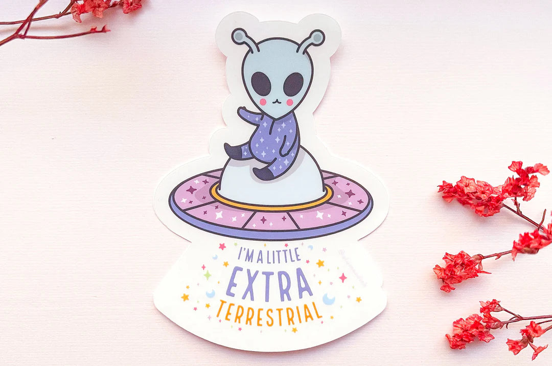 Little Extraterrestrial Clear Vinyl Sticker