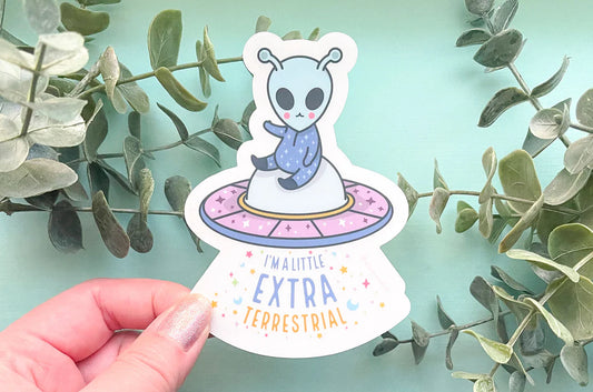 Little Extraterrestrial Clear Vinyl Sticker