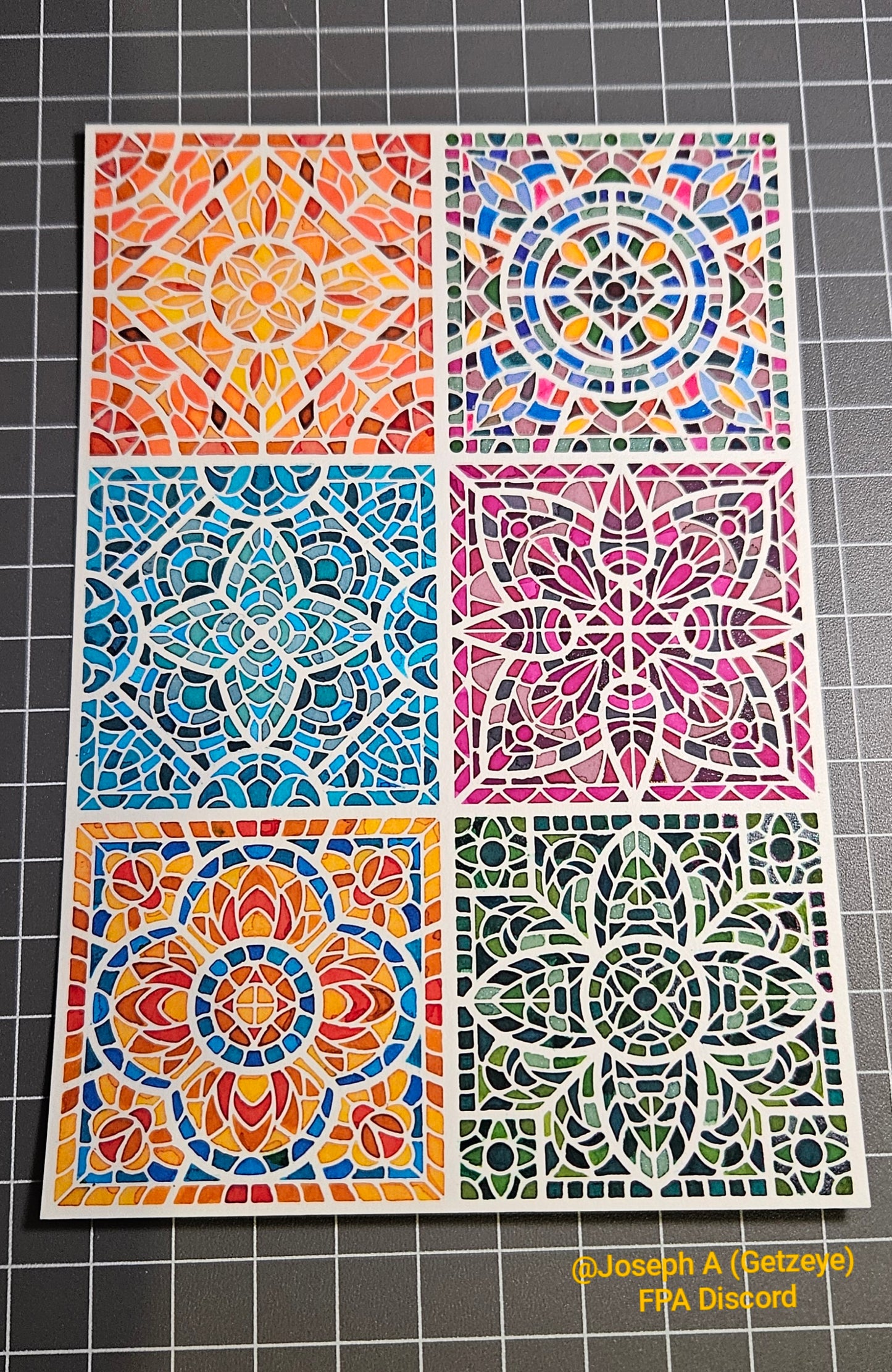 Stained Glass Colouring Ink Postcards