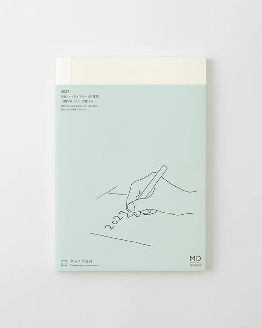 MD Notebook Diary A4 Thin (2027) Monthly Block + Memo