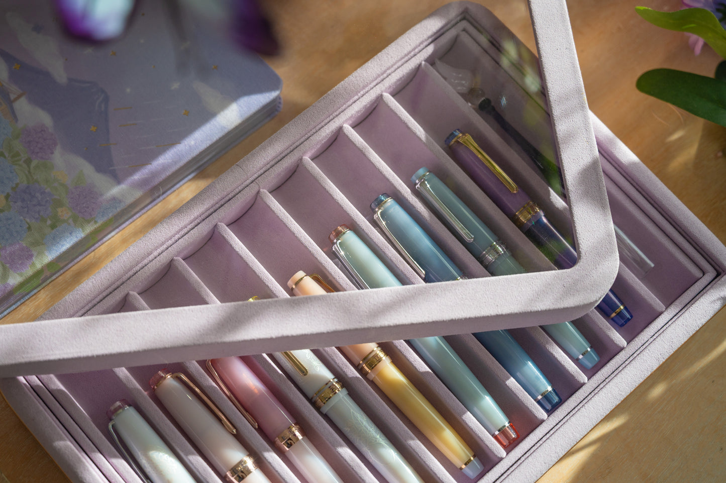 Fountain Pen Tray - Purple Hydrangea