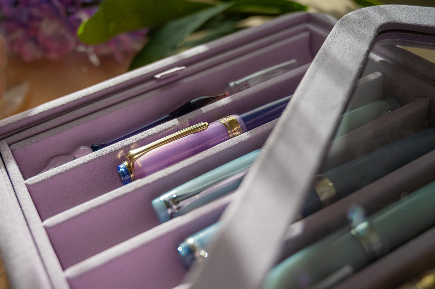 Fountain Pen Tray - Purple Hydrangea