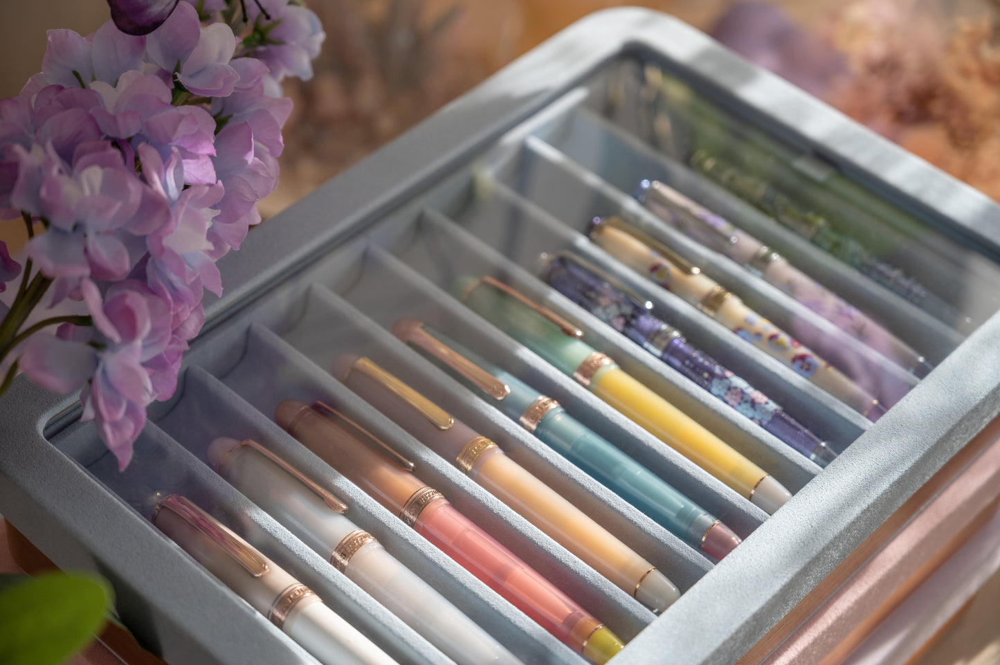 Fountain Pen Tray - Blue Hydrangea