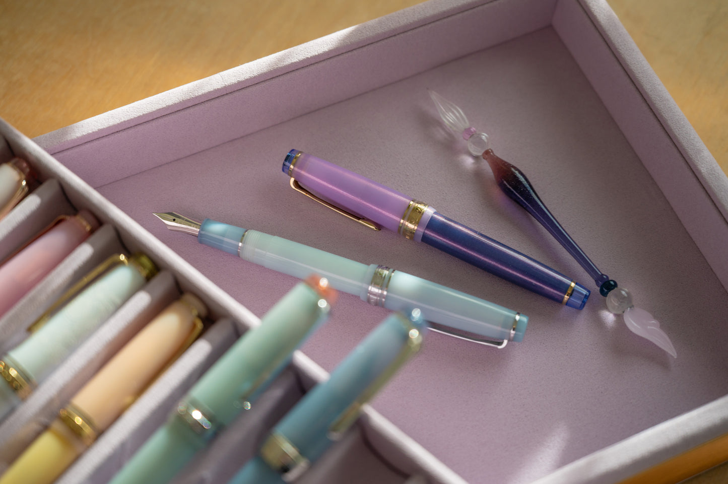 Fountain Pen Tray - Purple Hydrangea