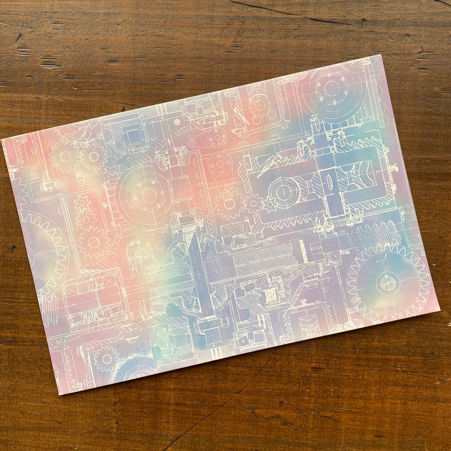 Old Blue Print Colouring Ink Postcards