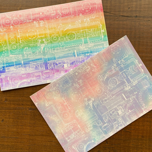 Old Blue Print Colouring Ink Postcards