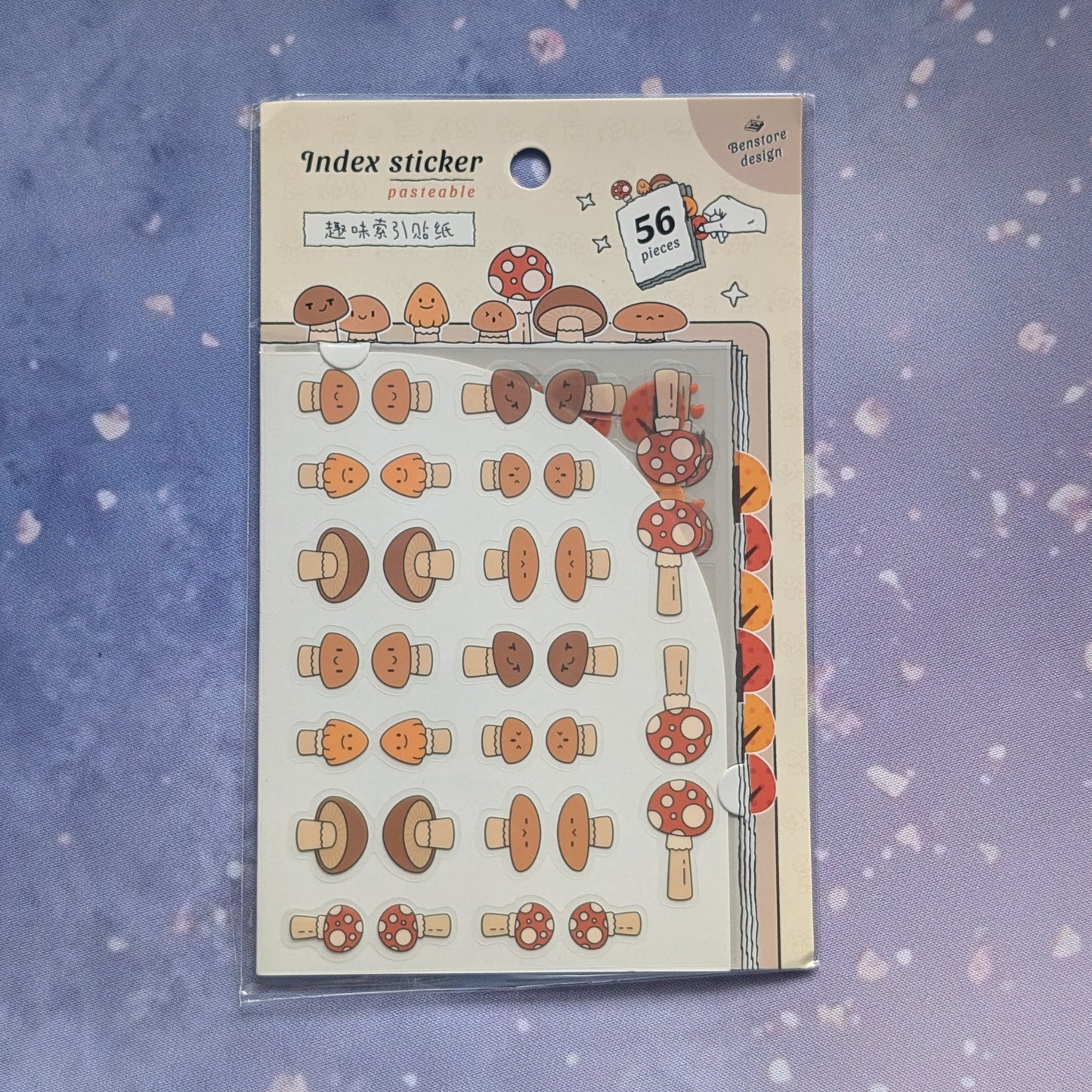 Mushroom and Red Wood Index Stickers