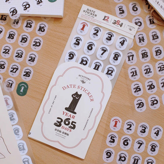 Date Stickers - Cat