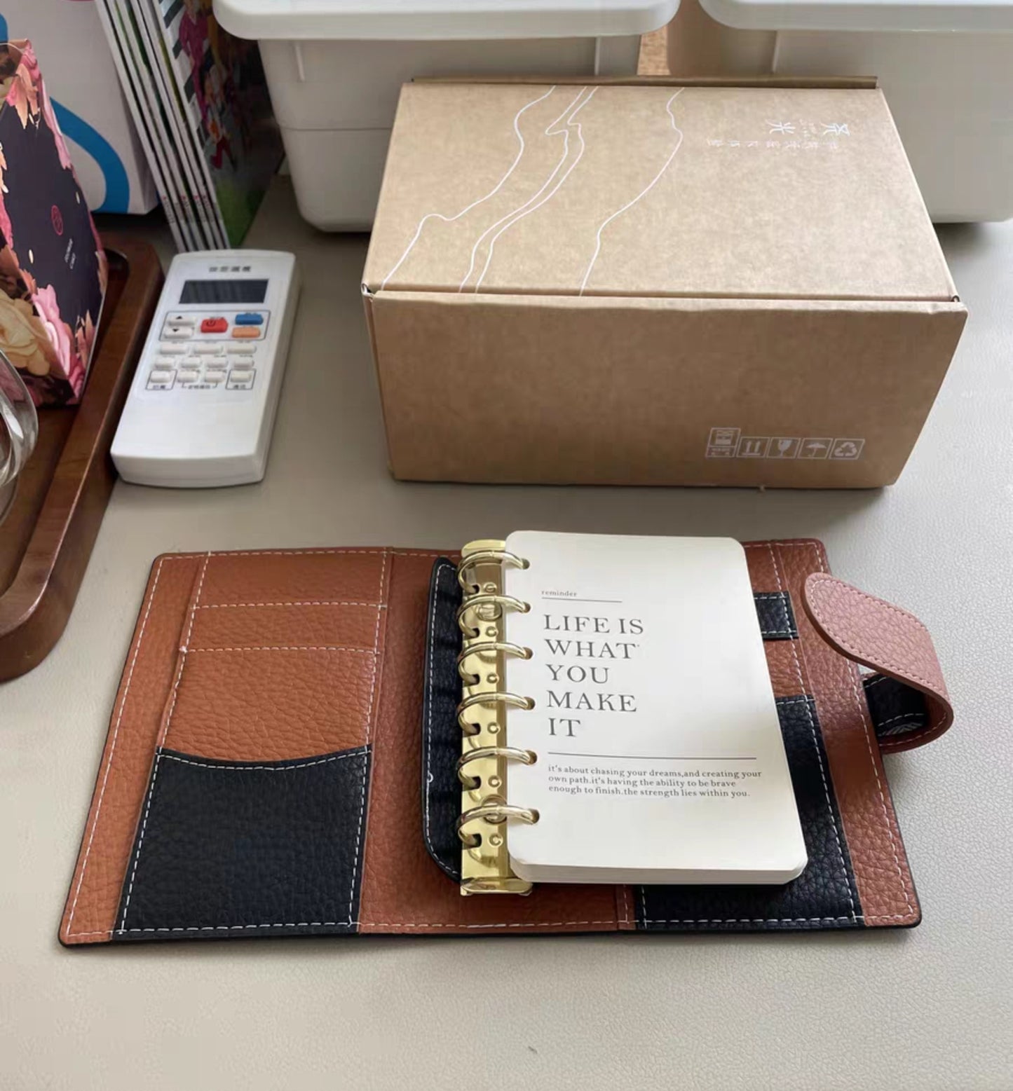 A7 / M6 Pocket Organiser - Black & Brown