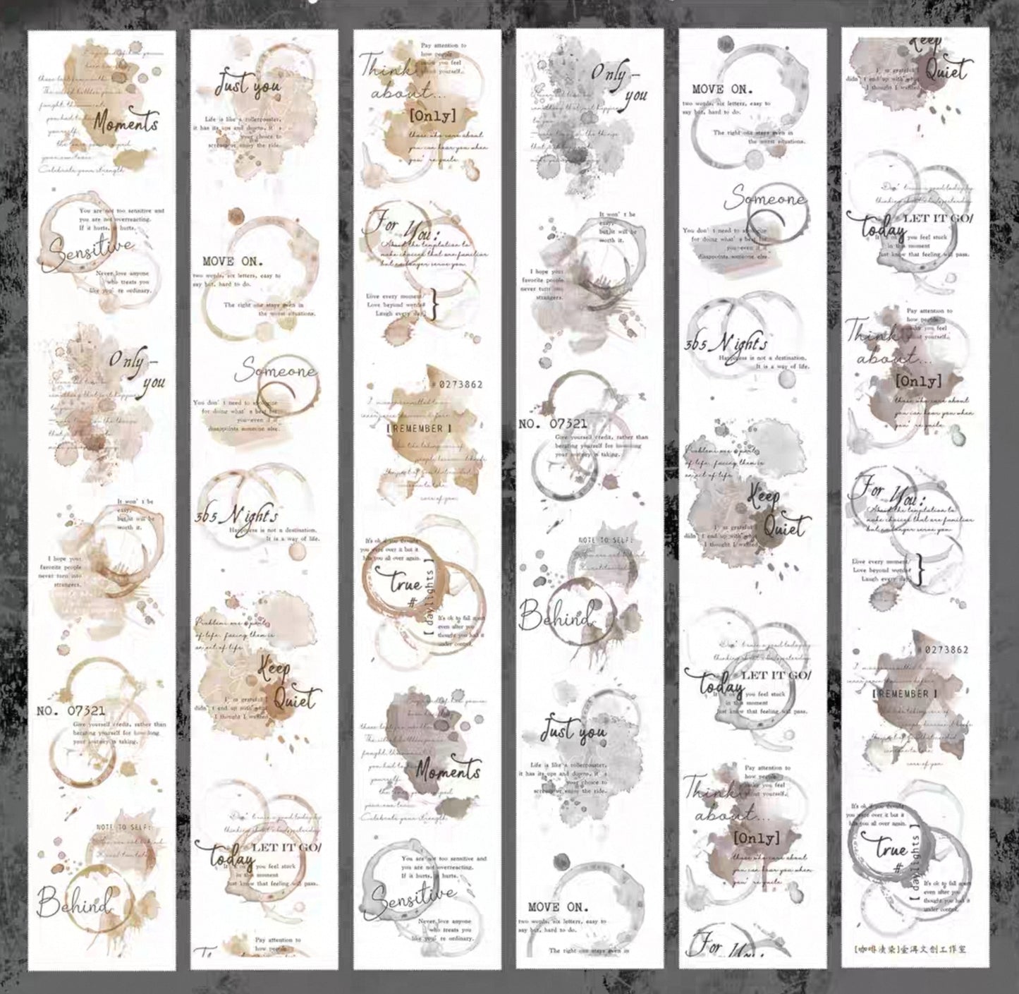 Coffee Stain Kiss-Cut Washi Tape