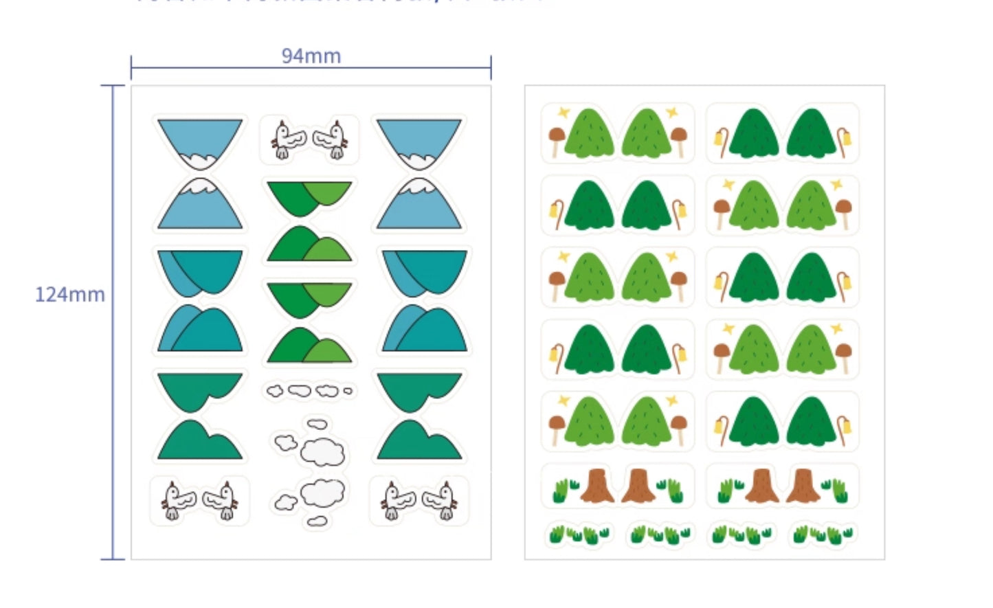 Mountain and Trees Index Stickers