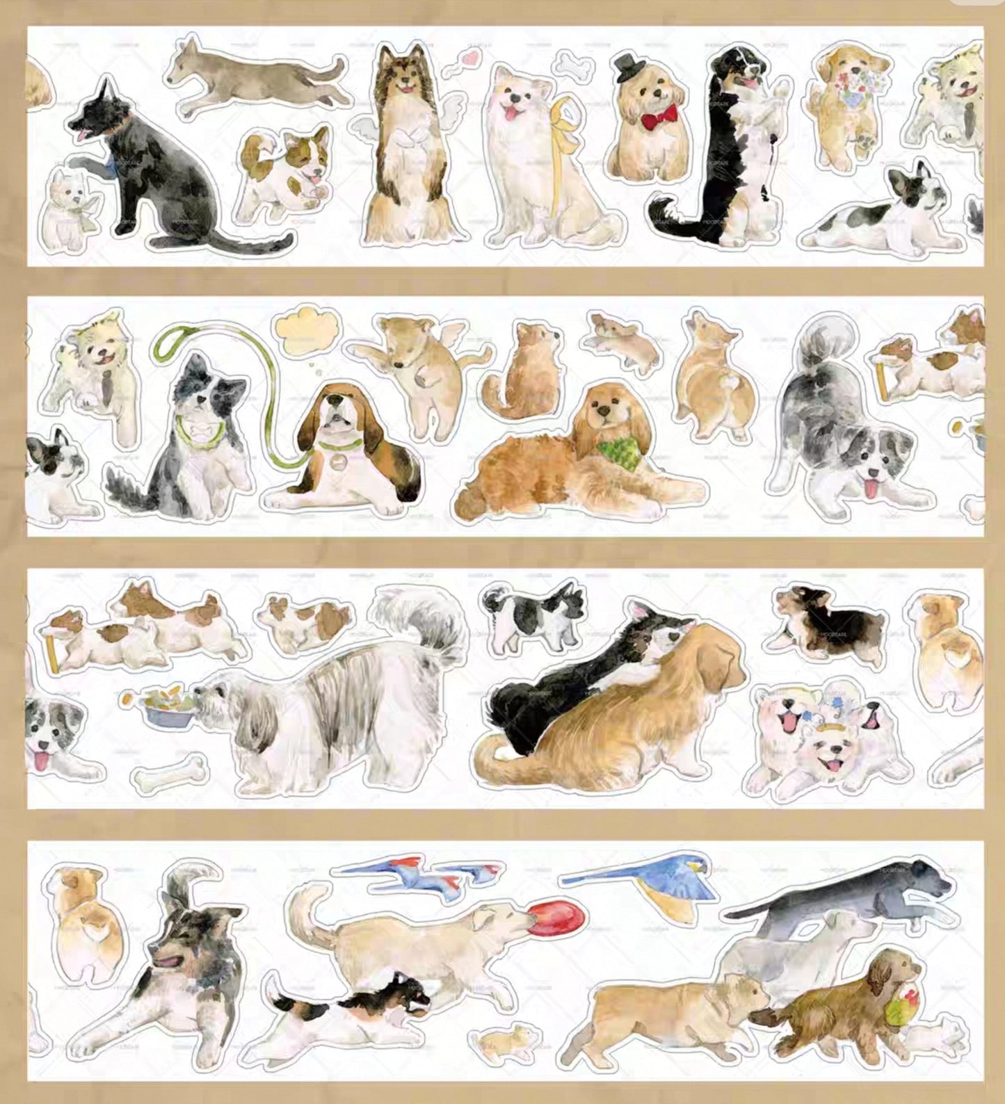 Playful Pups Kiss-Cut Washi Tape