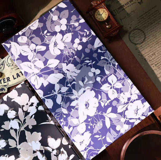 Floral Accordion Book 300g - Dark Purple