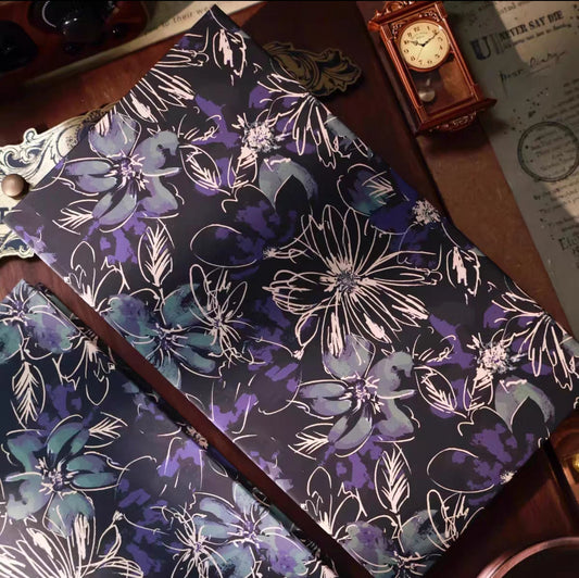 Floral Accordion Book 300g - Black