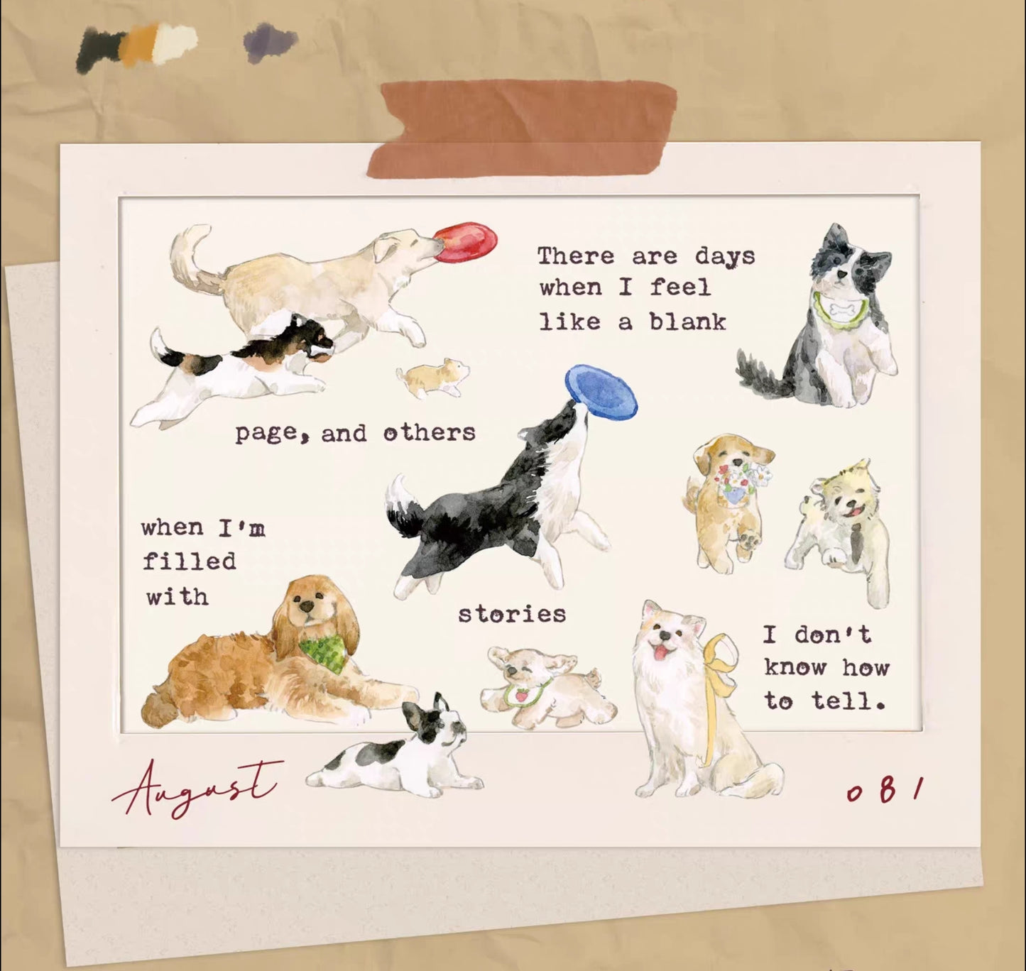 Playful Pups Kiss-Cut Washi Tape