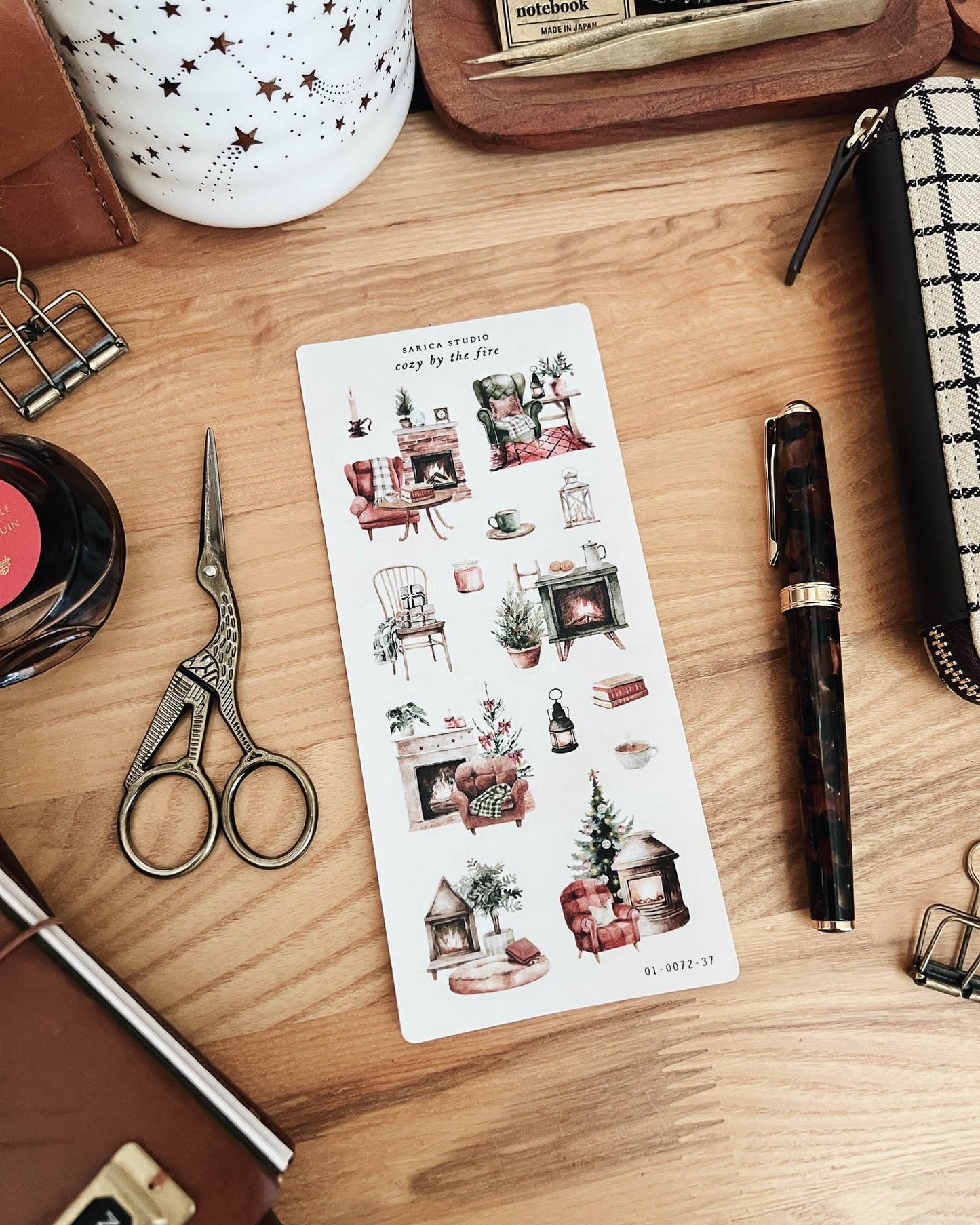 Cozy by the Fire Stickers