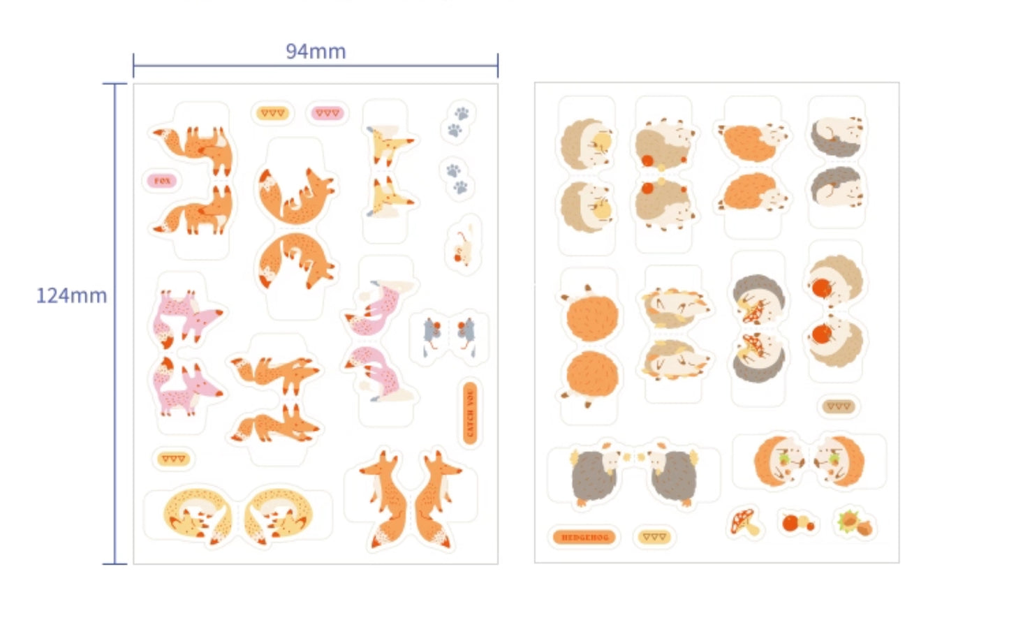 Curious Fox Index Stickers