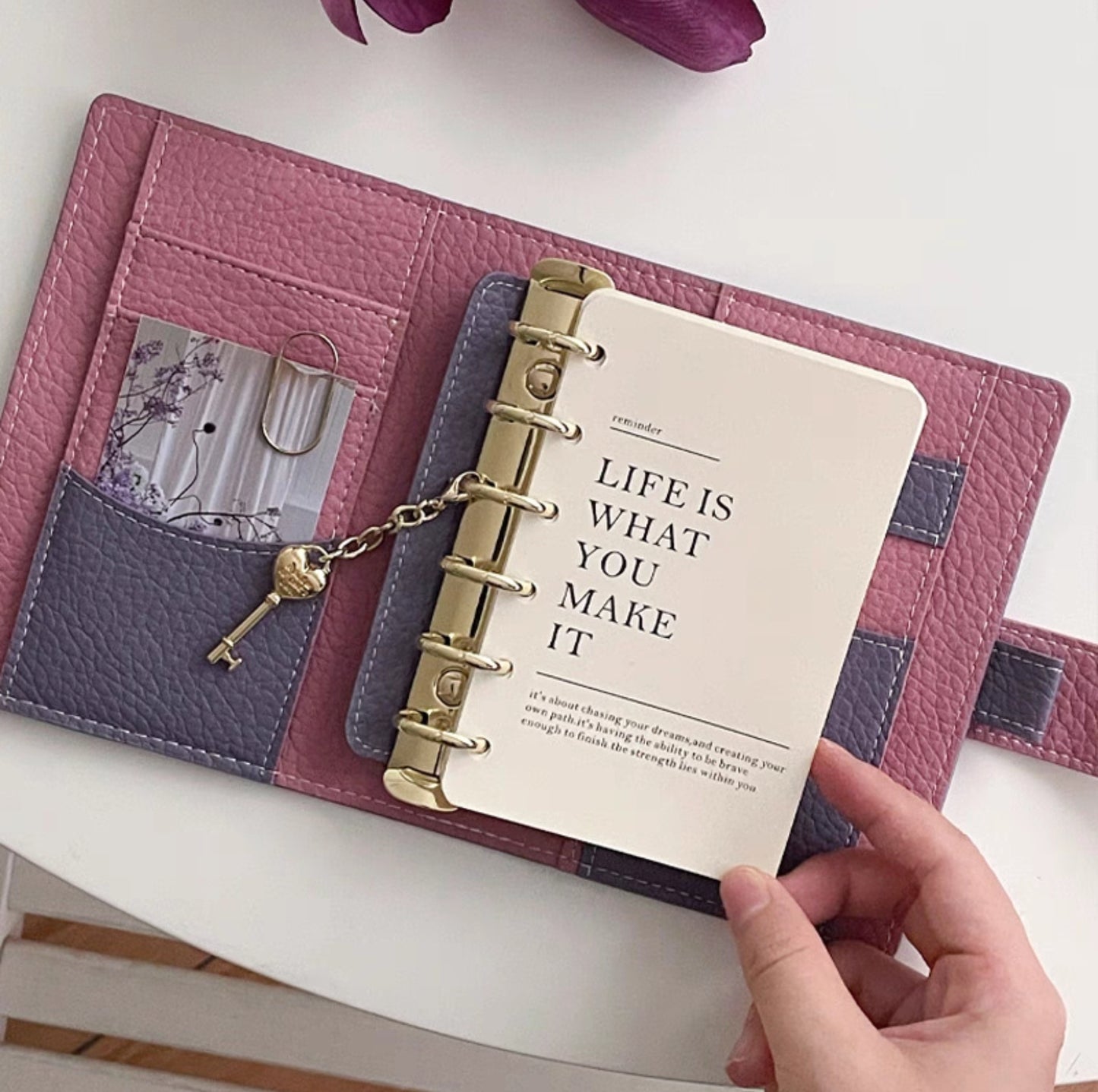 A7 / M6 Pocket Organiser - Pastel Purple & Pink