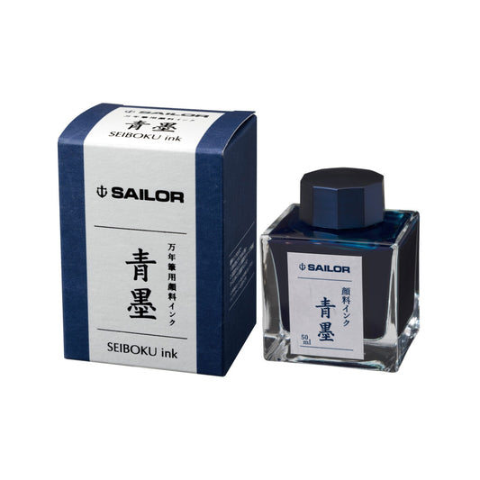 Sailor Seiboku ink bottle and packaging on a white background