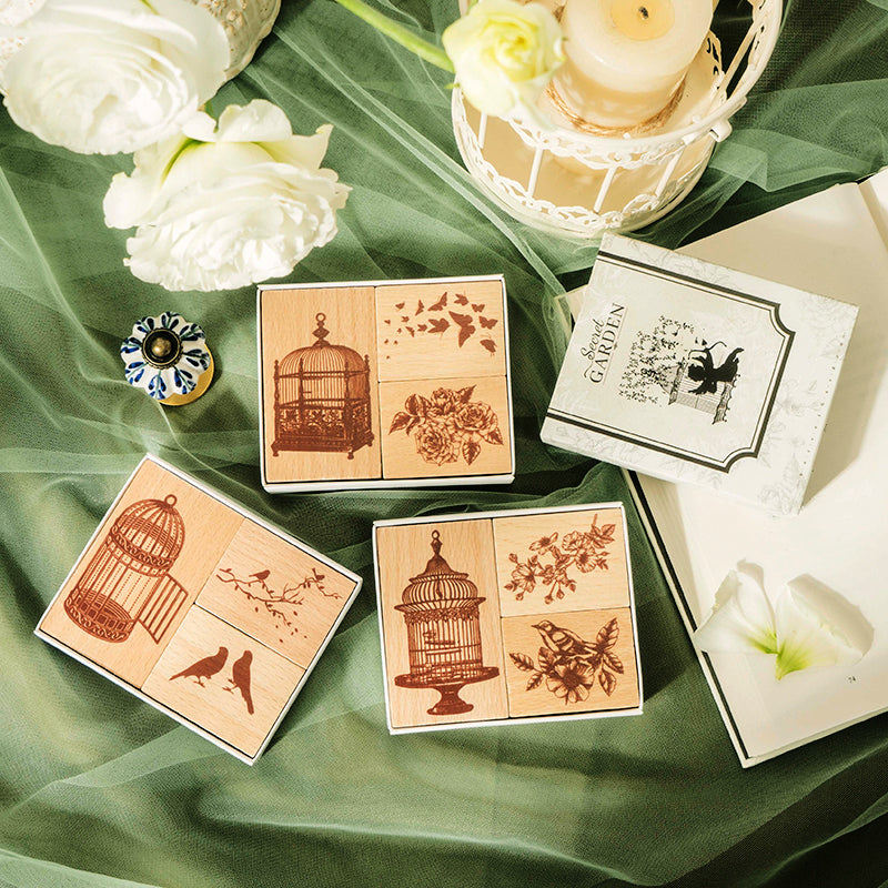 Songbird Secret Garden Wooden Stamp